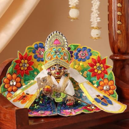 Pushpavan Handpainted White Ladoo Gopal Poshak-Without Shringar / 0 No. / White
