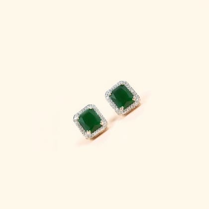 Silver Solitaire Paris Earrings