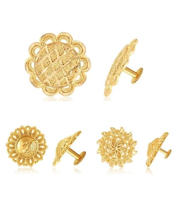 Vighnaharta Sizzling Graceful Alloy Gold Plated Stud Earring Combo set For Women and Girls  Pack of- 3 Pair Earrings VFJ1311-1308-1312ERG - Golden