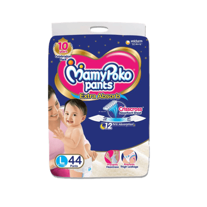 MamyPoko Pants Extra Absorb Diapers (L), 40 Units Pack