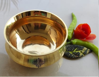 Indian Art Villa Brass Plain Design Handi, Serveware & Tableware-350ml