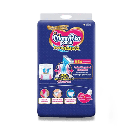 MamyPoko Pants Pant Style Diapers Extra Absorbent\, Prevents Leakage\, 96 Units Pouch