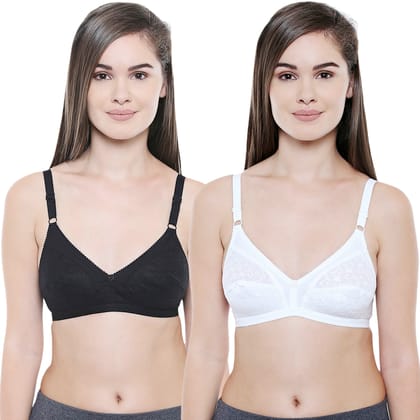 Bodycare Women Cotton Full Coverage Non Padded Regular Bra Pack - 2 E5501BW-BLACK-WHITE Bodycare Women Cotton Full Coverage Non Padded Regular Bra Pack - 2 E5501BW-BLACK-WHITE