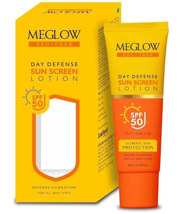 Meglow Pro-Care SPF 50 PA+++ Sunscreen Lotion for Face & Body for All Skin Types 50ml