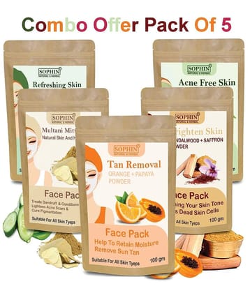 SOPHIN - Skin Brightening Face Pack for All Skin Type ( Pack of 5 )