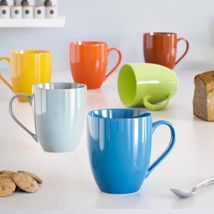 The Earth Store Coffee Mug Set of 6 Ceramic Mugs to Gift to Best Friend, Tea Mugs, Microwave Safe Coffee Mugs, Ceramic Tea Cups