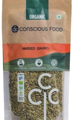 Conscious Food Aniseed / Sweet Fennel Saunf 100g Whole Organic