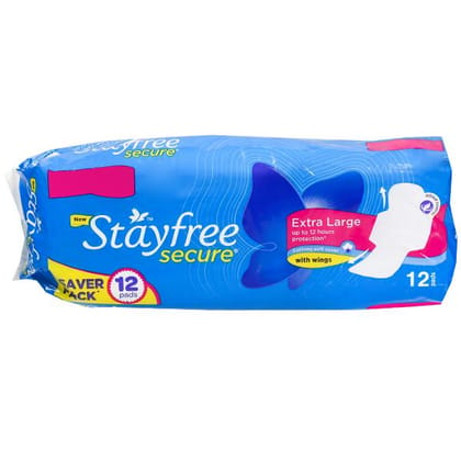 Stayfree Secure Cottony Soft Xl Wings Sanitary Pads 12S