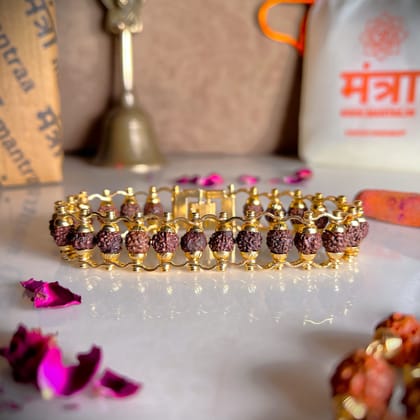 Original Gold Plated Modern Rudraksha Bracelet