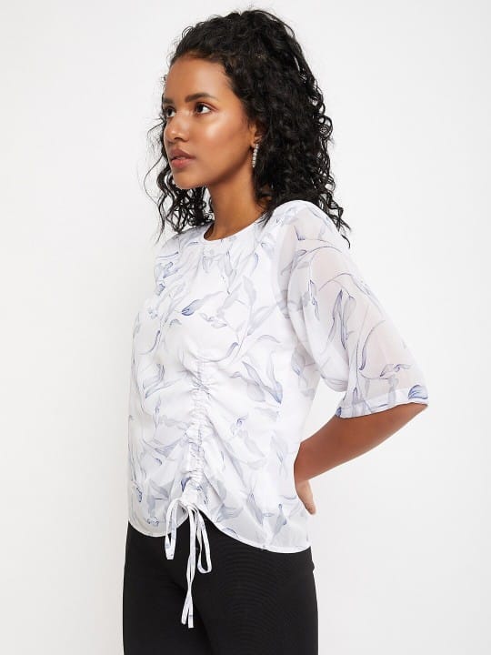 Floral Printed Round Neck Top