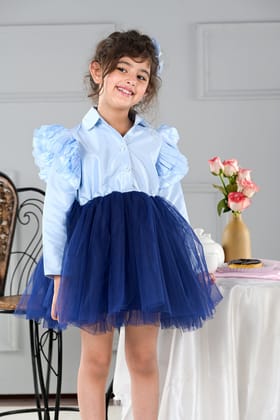 English Blue Charm Dress-1-2yrs / Blue / Dress