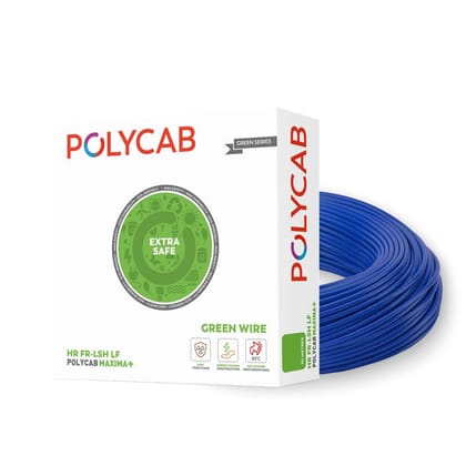 Polycab Maxima plus 90m, 0.75sqmm Eco-Friendly Greenwire PVC Insulated Copper Cable for Domestic & Industrial Connections Electric Wire(Blue)
