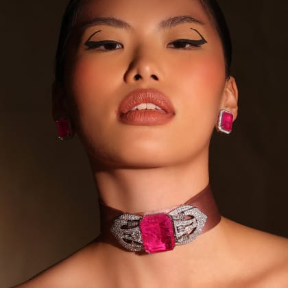 Gina - Choker Set-Green / Black