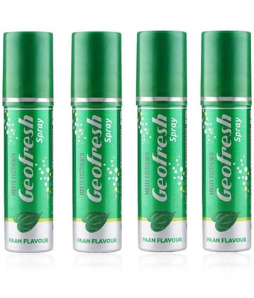 Geofresh Ayurvedic Mouth Freshener Spray Paan Flavor Refreshing Breath Anytime 15g ( Pack of 4 )