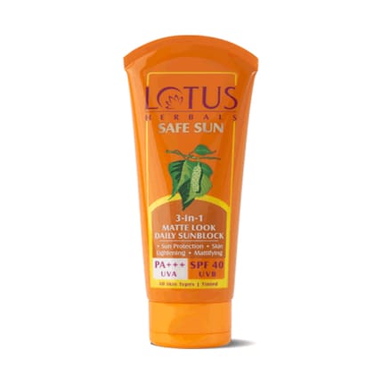 Lotus Herbals Safe Sun 3In1 Matte Look Daily Sunblock Cream50G