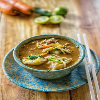 Veg thukpa meal in a soup
