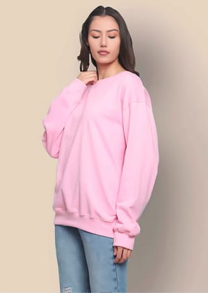 Drop Shoulder Sweatshirts - Baby Pink-Double Extra Large / Baby Pink / First Silicon Fabric