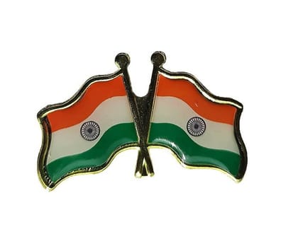KariGhar Indian Flag Badges-Cross Flag Badge (Pack of 3)