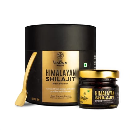 The Vitamin Company Pure Himalayan Shilajit Resin | Boost Performance, Stamina, Endurance, Strength and Overall Wellbeing for Men and Women | 100% Ayurvedic and Original - 20g