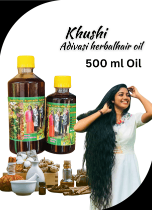 Kushi adivasi herbal hair oil -500 ML 3 Month course