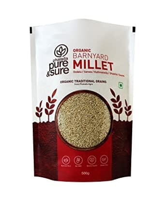Pure & Sure Organic Barnyard Millets | Millets for Eating Organic Healthy Food | Certified Organic Millets | Gluten-free, Non-GMO, No Trans Fats | 500g