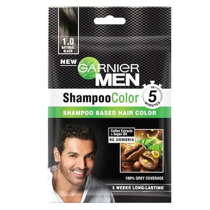 Garnier Men Shampoo Based Hair Color Natural Black 20 ml