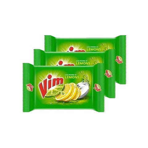 Vim Lemon Dishwash Bar (200g x 3) multi pack, 600 gm Bar