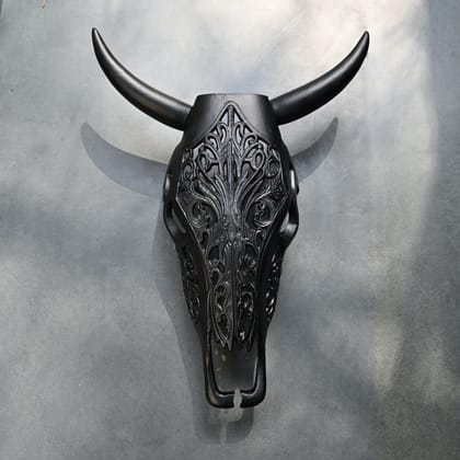 Carved Horn Steer Wall Décor M