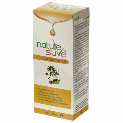 Nature Sure Hair Growth Oil For Natural Hair Darkening, Hair Fall, Hair Loss, Dandruff and Split-Ends - 110ml