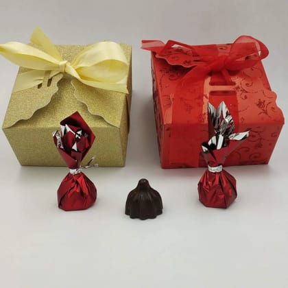 15 Handcrafted Belgian Chocolate Modaks For Gifting With Dry Fruits & Filling-Dark / Plain / 15 Modaks