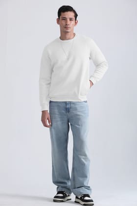 Peace White- Oversized Sweatshirt-XS