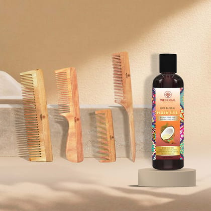Hair Oil & Pure Neem Comb Pack Combo-in