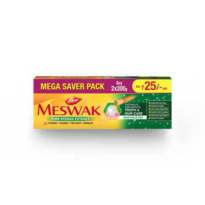 Meswak Herbal Toothpaste (2x200gm)\, 400 gm Box