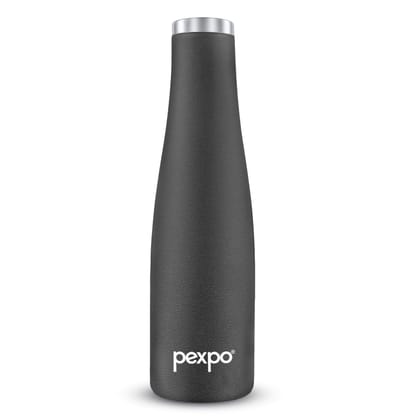 Pexpo Stainless Steel Hot and Cold Vacuum Insulated Flask, 620ml, Knight Black, Mexico | Lightweight & Keeps Drinks Hot/Cold for 24+ Hours