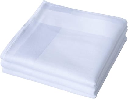 SHELTER Premium Men's 100% Cotton Soft Handkerchief Pure white Color Hanky (Size 45 x 45 cm) - Pack of 12