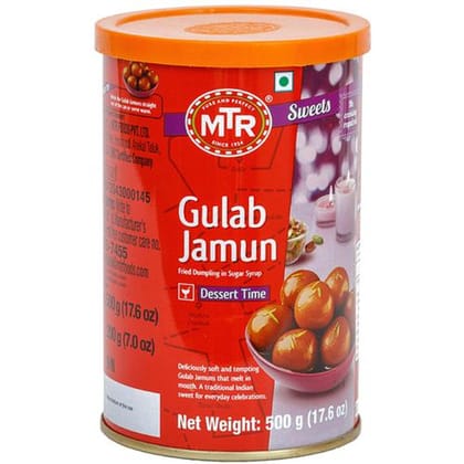 Mtr Ready To Eat Gulab Jamun 500 Gms Tin