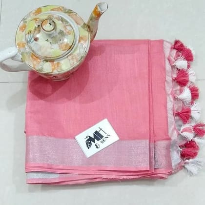 AWESOME LINEN COTTON PRINTED SAREE - 1883