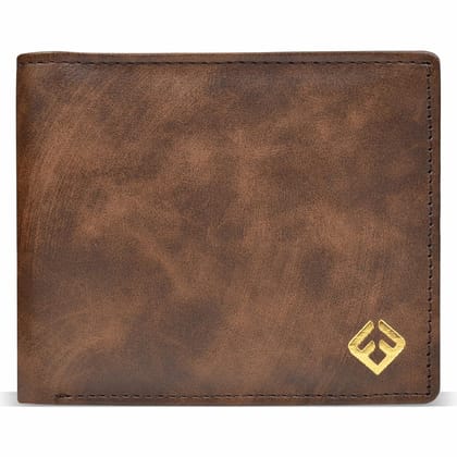Fendo Kibisis Genuine Vegan Leather Wallet for Men | Durable and Lightweight Wallets for Men | Slim Wallet for Easy Use | 6 Credit Card Slots | 2 CurrencyCompartments | Twoton Brown