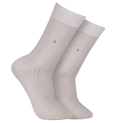 Cosmic Ribbed Formal Socks - Light Grey