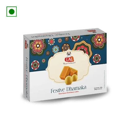 Lal Festive Dhamaka Shahi Mysore Pak & Besan Laddoo, 400 gm Box