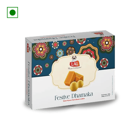 Lal Festive Dhamaka Shahi Mysore Pak & Besan Laddoo, 400 gm Box