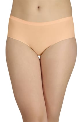 Sona Women's Comfortable Skin Plain Seamless (No Line) Lycra SILK Cotton Anti-Bacterial, Skinny Soft Premium Plus Size Panties-XL / SKIN