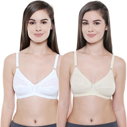 Bodycare Women Cotton Full Coverage Non Padded Regular Bra Pack - 2 E5501WS-WHITE-SKIN Bodycare Women Cotton Full Coverage Non Padded Regular Bra Pack - 2 E5501WS-WHITE-SKIN