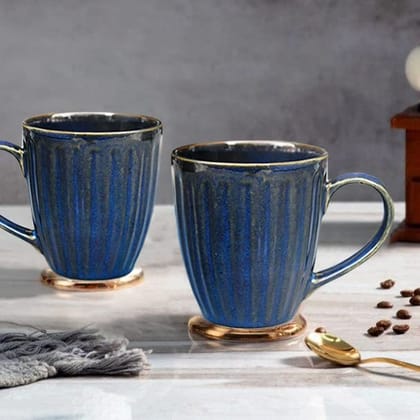 The Earth Store Glam Studio Coffee Mug Set of 2 Ceramic Mugs to Gift to Best Friend, Tea Mugs, Microwave Safe Coffee Mugs, Ceramic Tea Cups