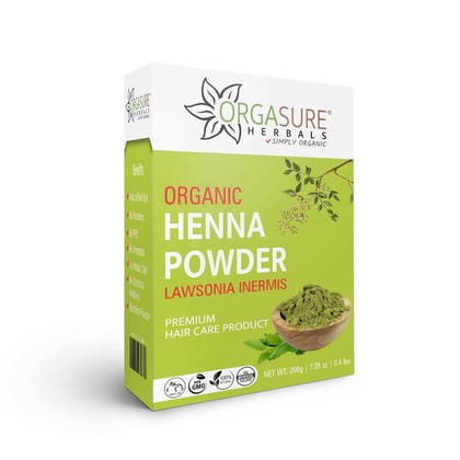 ORGASURE Natural Organic Henna Powder for Hair colour | Pure Rajasthani Mehandi |(200 gm)