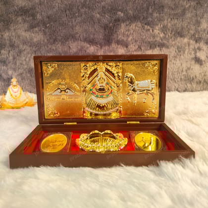 Khatu Shyam Charan MDF Pocket Temple (24 Karat Gold Coated)