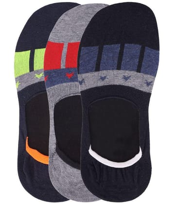 Dollar Cotton Blend Mens Printed Multicolor No Show Socks ( Pack of 3 ) - Multicolor
