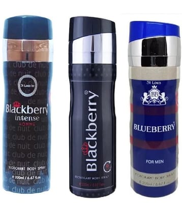 St Louis - BLACKBERRY INTENSE,BLACKBERRY, BLUEBERRY Deodorant Spray for Men,Women 600 ml ( Pack of 3 )