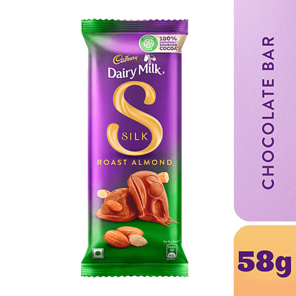 Cadbury Dairy Milk Silk Roast Almond Chocolate Bar, 58 G(Savers Retail)