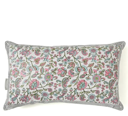 Westend Garden- Lumbar Pillow White